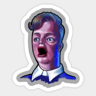 Dude in Shock Funny Caricature Meme Sticker